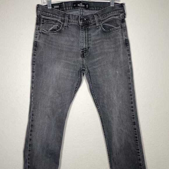 Hollister Slim Straight Epic Flex Black Wash Denim Jeans Men Size 32 32 Stretch - Picture 1 of 11